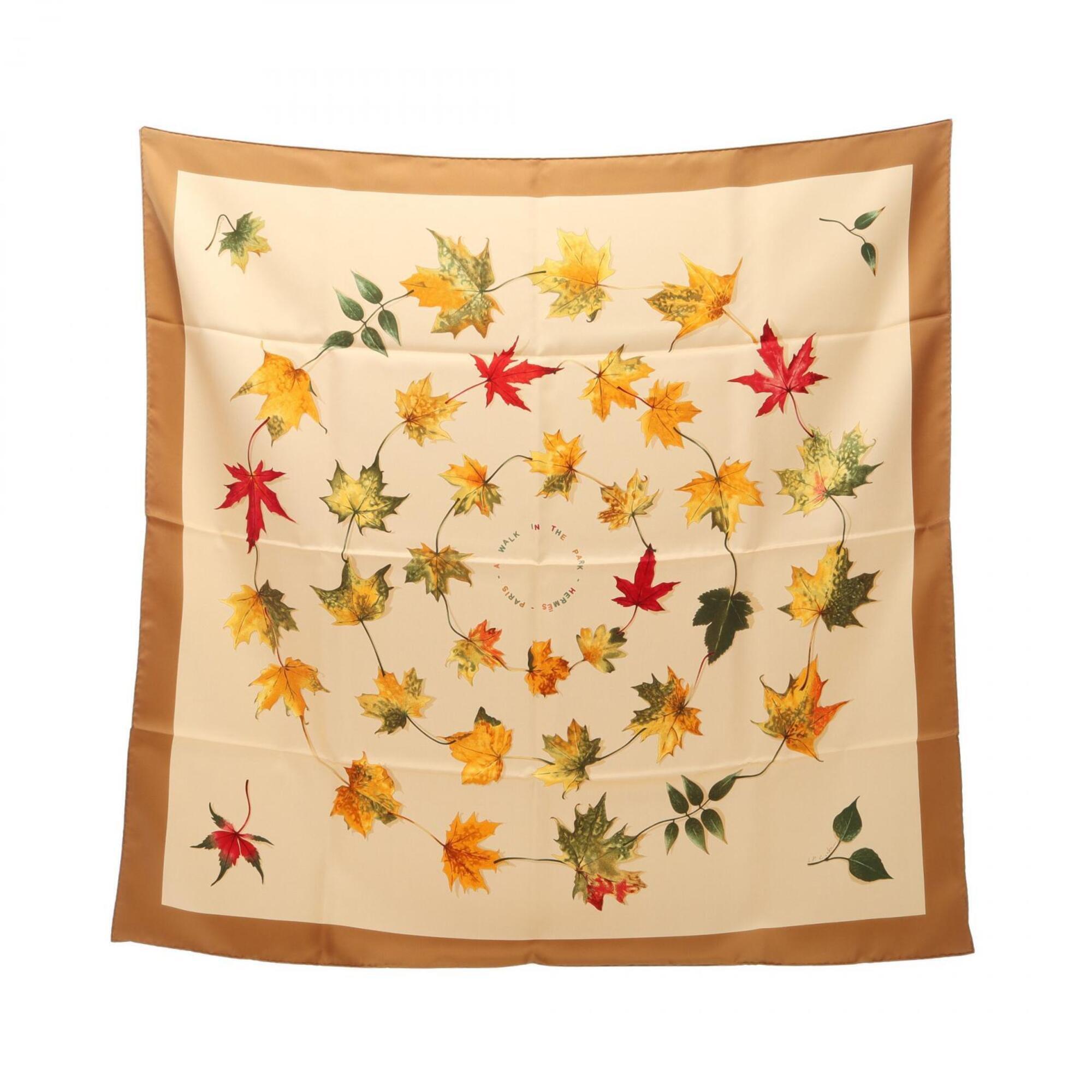 Hermes Authentic Cream Silk Scarf